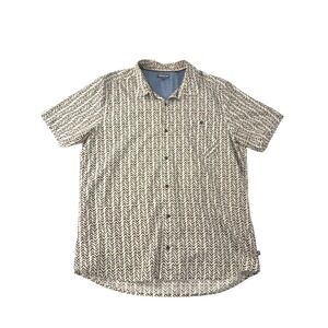 Toad&Co Mens XL Organic Cotton Short Sleeve Button Down Chevron Print Shirt